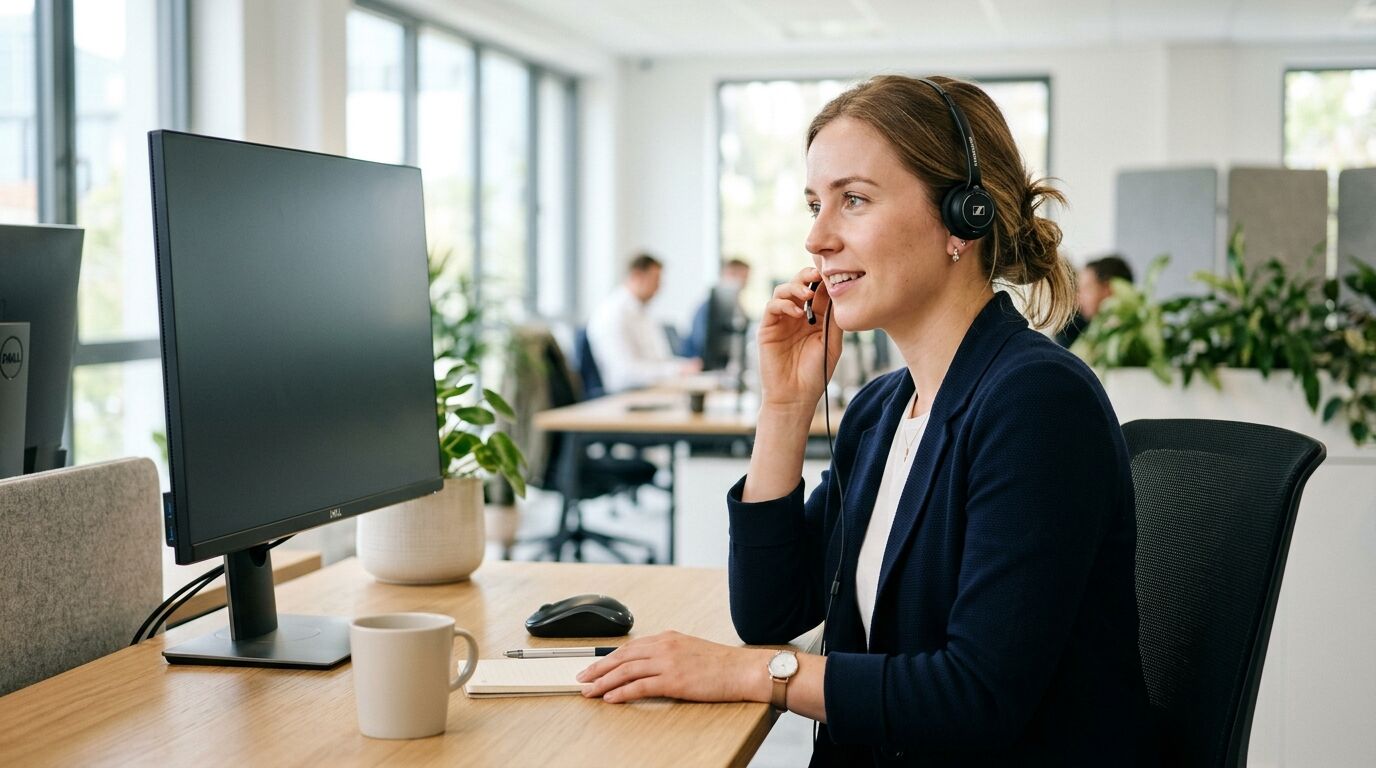 A sales rep reviewing AI lead follow-up text threads on a phone before approving them