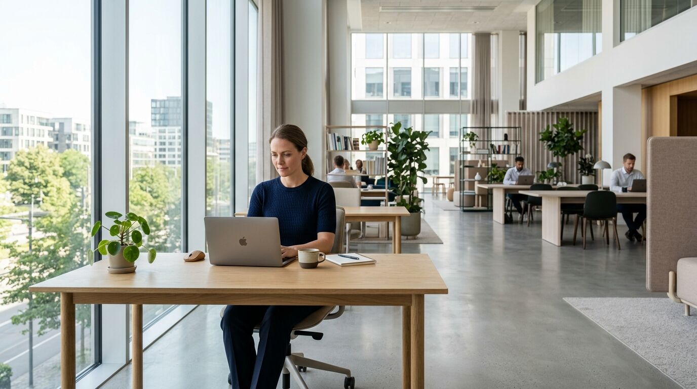 Sales rep reading AI SDR replies on a laptop next to a desk phone and headset