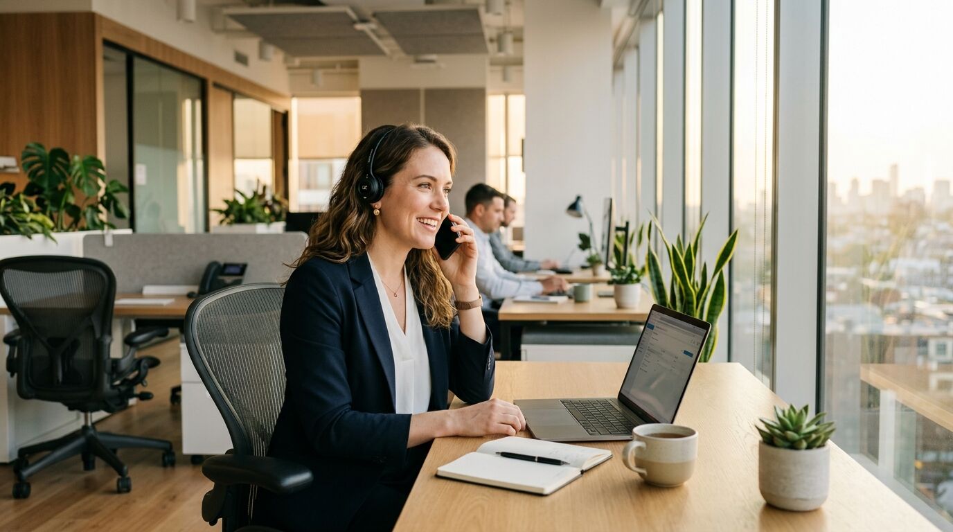 Sales rep watching dialer pacing on screen, the daily work behind a safe call abandonment rate