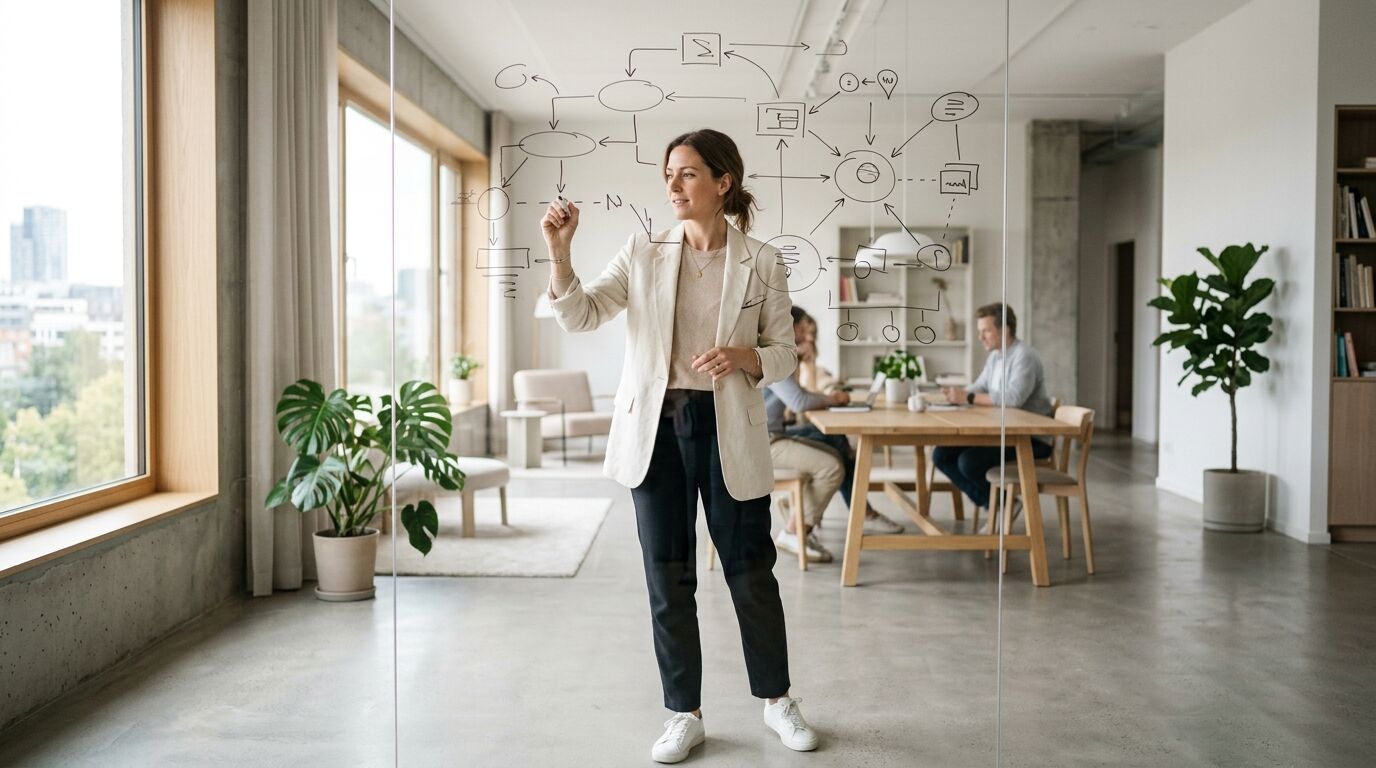 A sales rep on a headset working through cold call objections with a CRM record open on screen