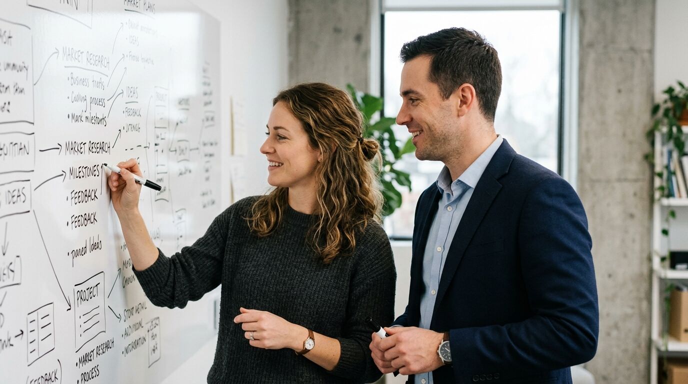Sales rep reviewing sales automation workflows on a monitor at a modern desk