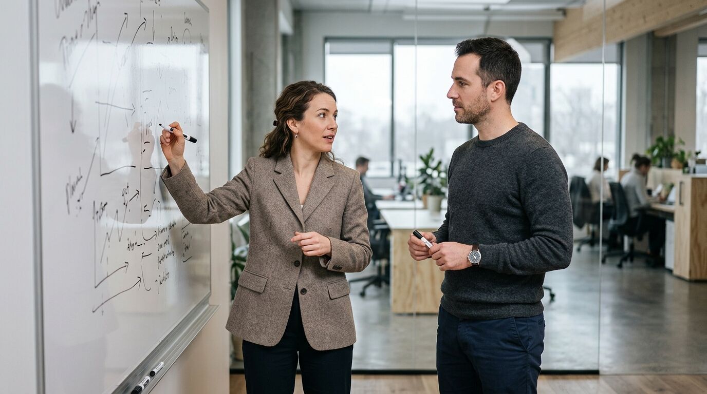 Sales rep planning an outbound sales cadence of calls and emails beside a laptop and headset